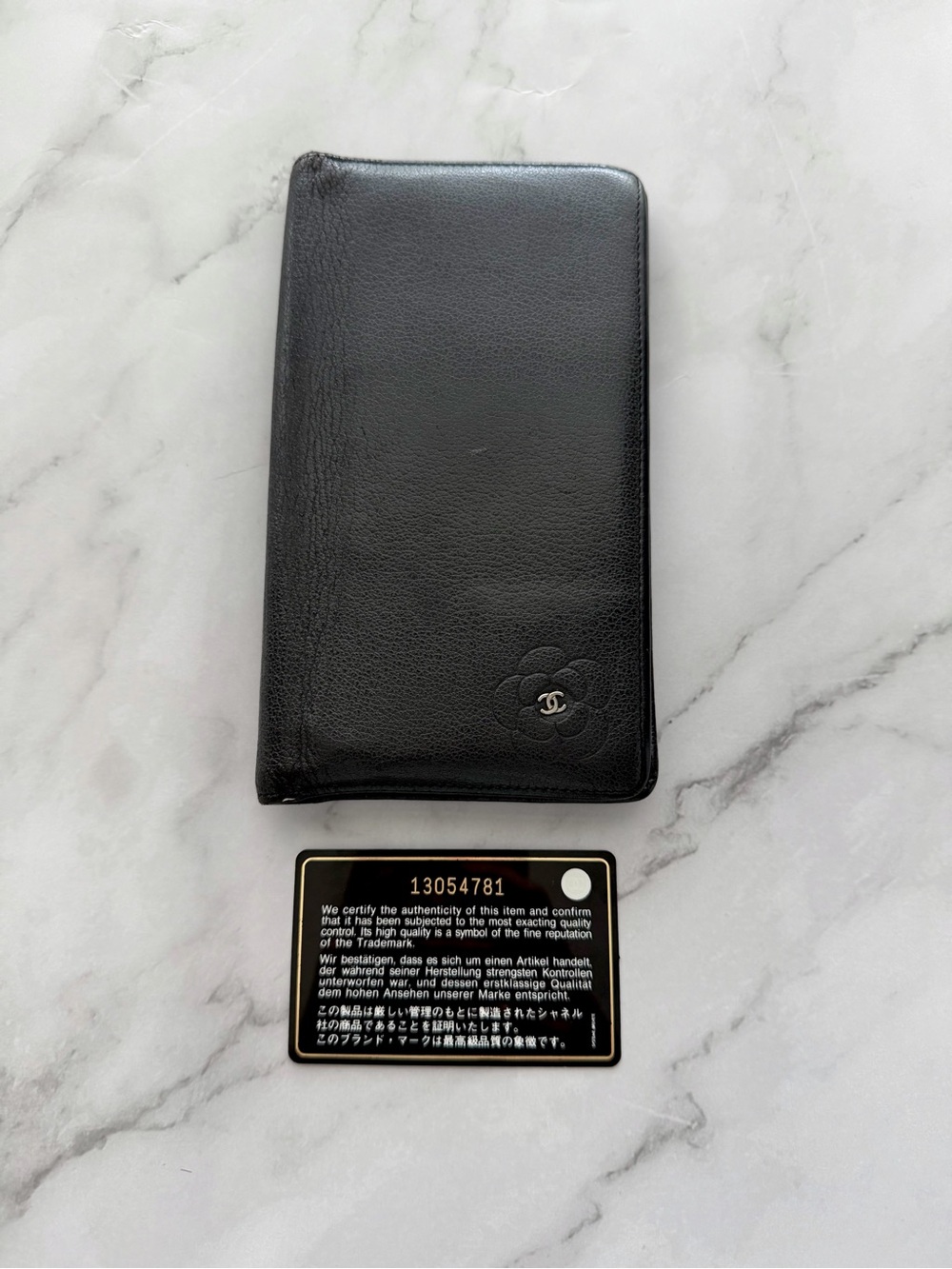 Vintage CHANEL Camelia CC Wallet with Authenticity Card